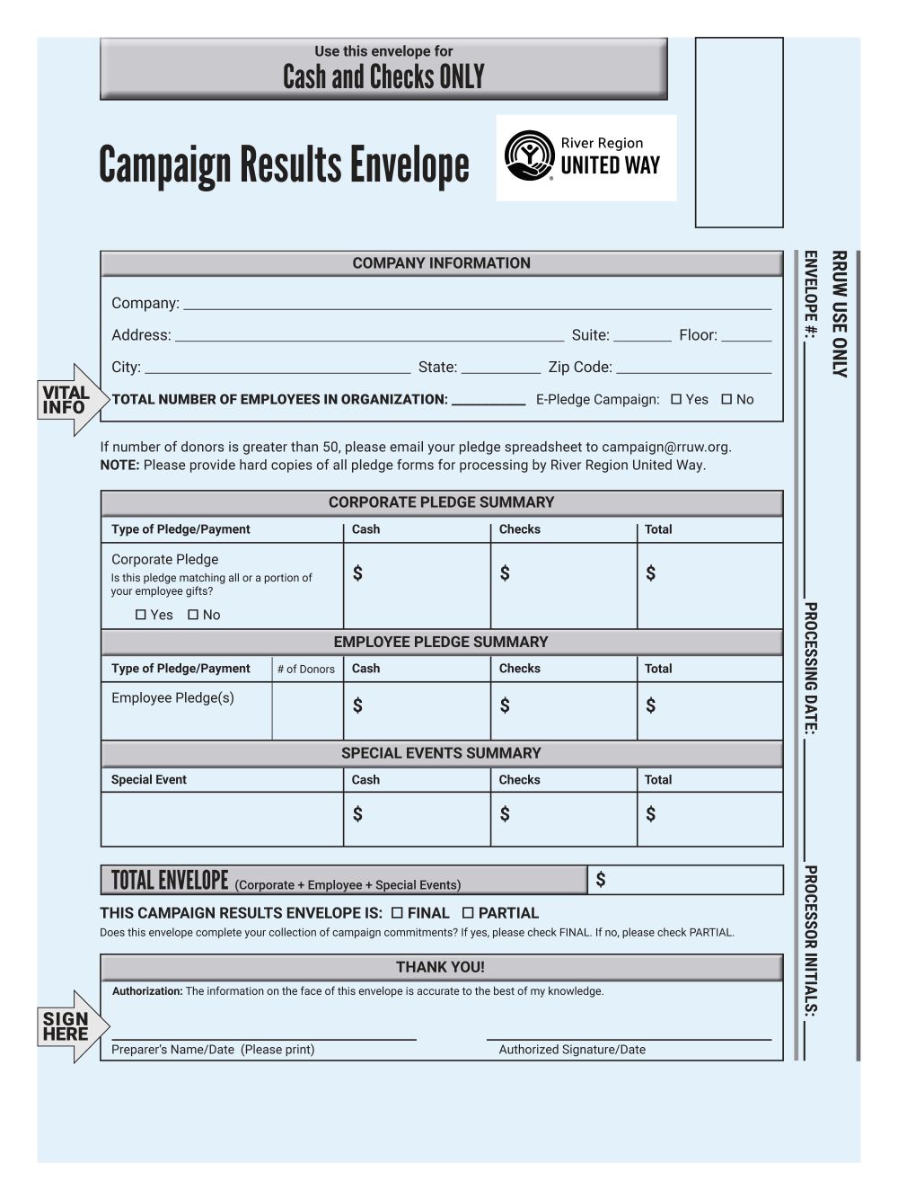 Campaign Results Envelope Blue