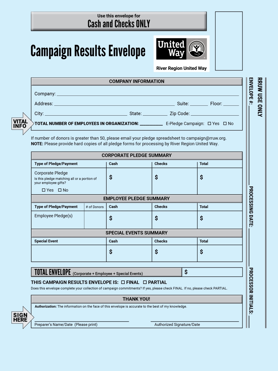 Campaign Results Envelope Blue