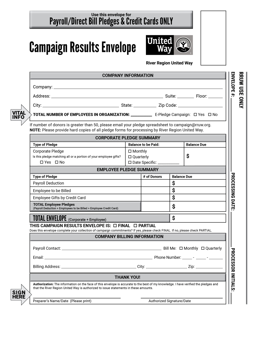 Campaign Results Envelope White