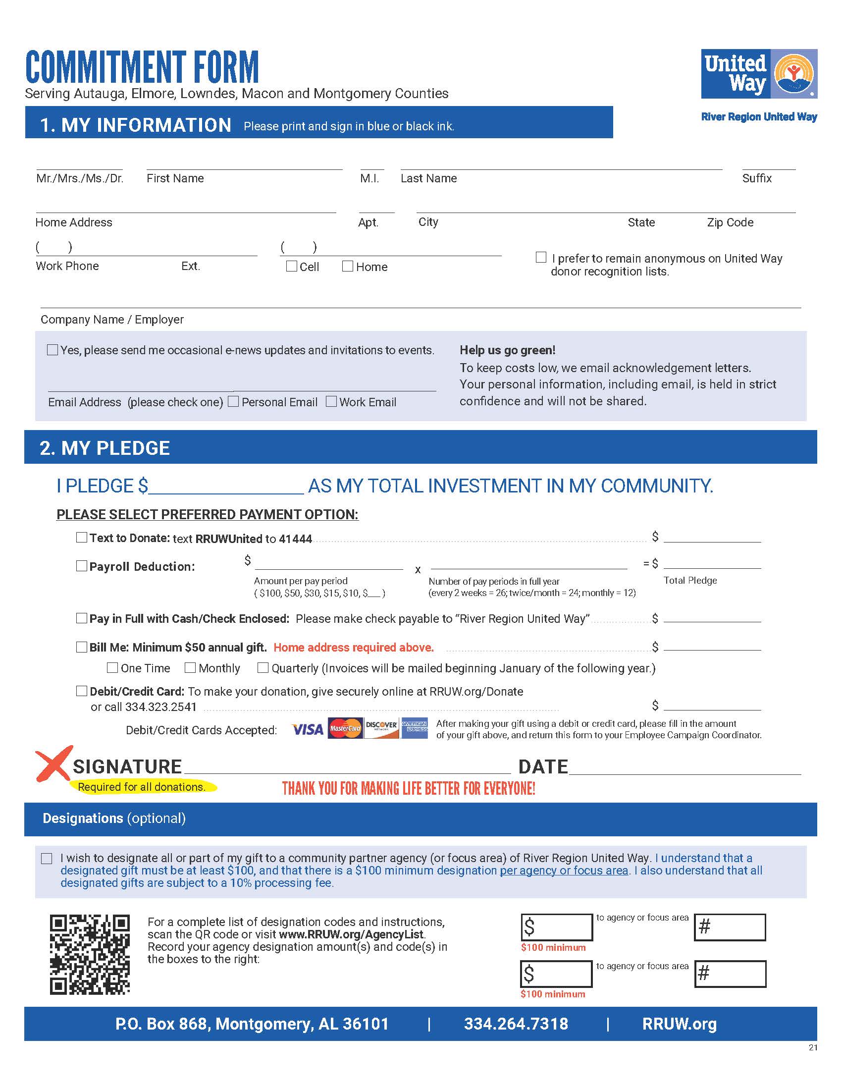 Commitment Form