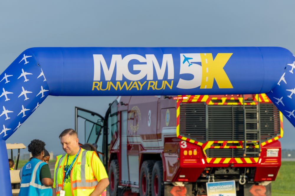 fire truck and 5k banner