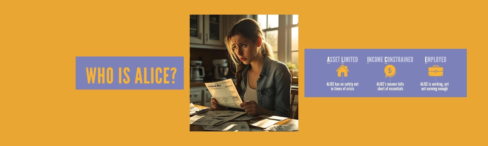 worried woman looks at bills