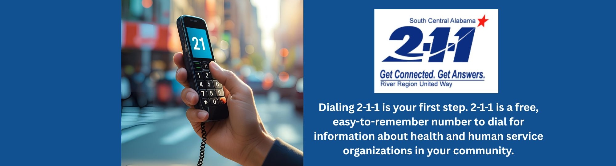 hand dialing 211 on cell phone
