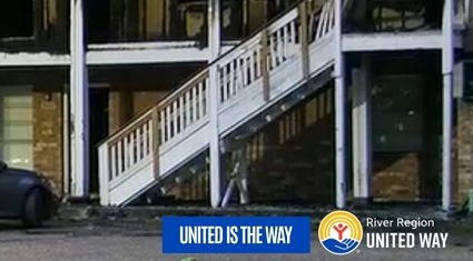 burned apartment complex building